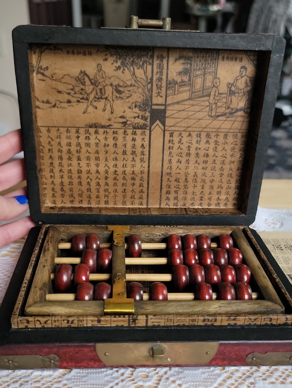 Classic Wooden Abacus in Red and Natural Wood